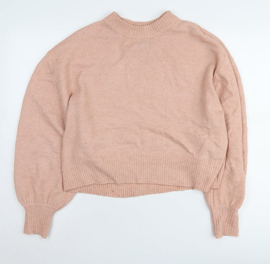 ASOS Design Women’s Pink Mock Neck Pullover Jumper Size 10