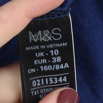 Womens UK Size 10 Marks and Spencer Blue Basic Blouse