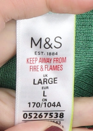 Womens UK Size L Marks and Spencer Green Pullover Jumper