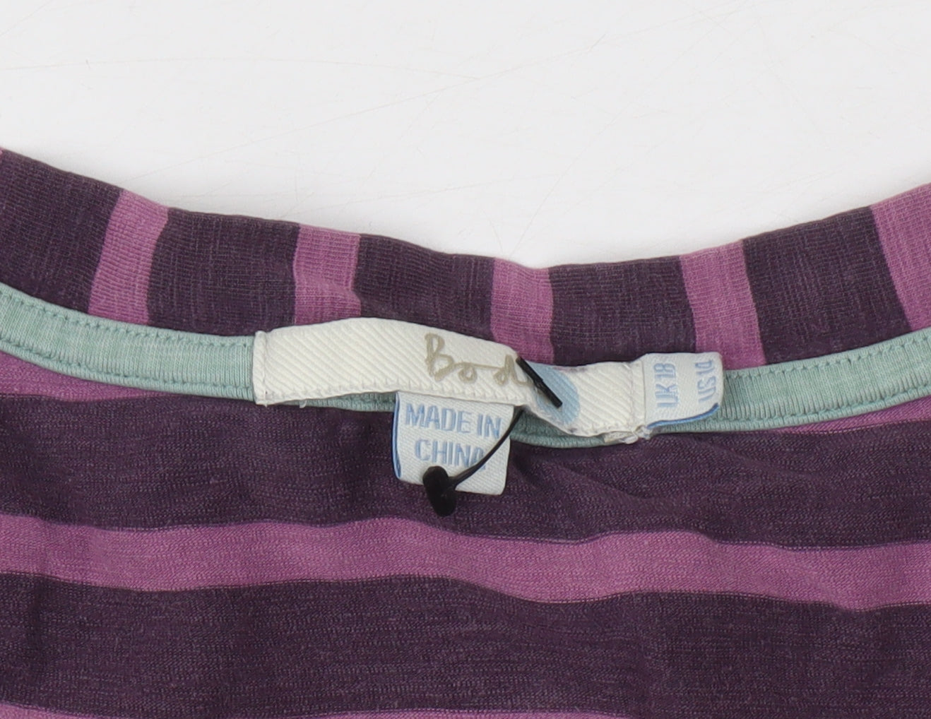 Boden Women's Purple Striped Jersey T-Shirt Size 8