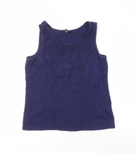 Womens UK Size XS Lands' End Blue Basic Tank