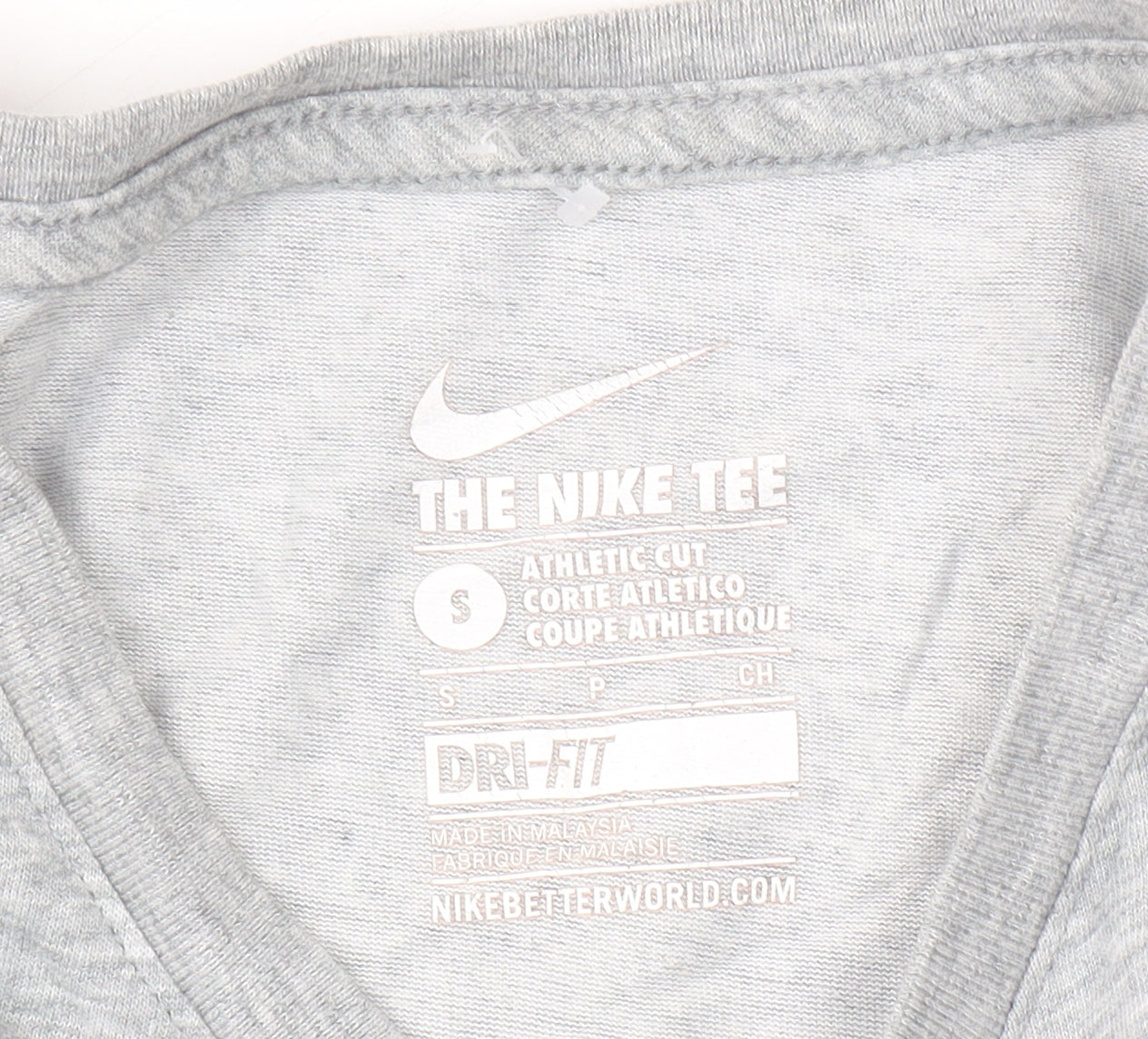 Nike Grey Men's Athletic Fit Crew Neck T-Shirt, Size S