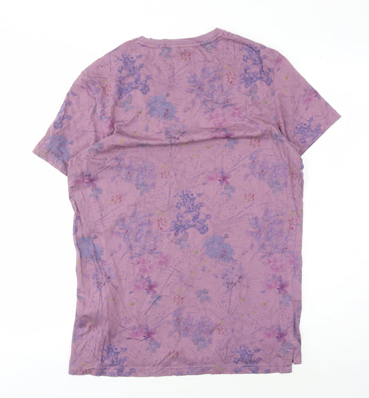 Ted Baker Men's Purple Floral T-Shirt, Size S