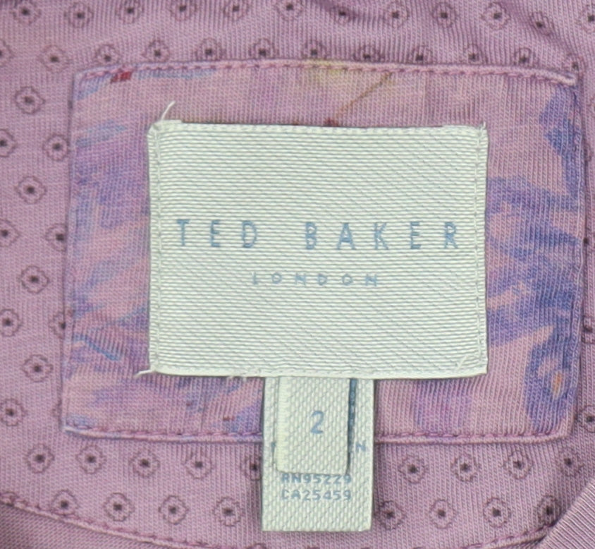 Ted Baker Men's Purple Floral T-Shirt, Size S