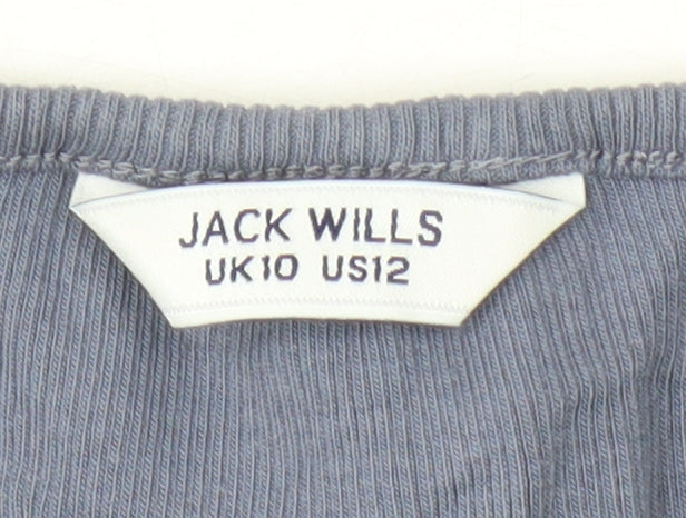 Womens UK Size 10 Jack Wills Blue Basic T-Shirt