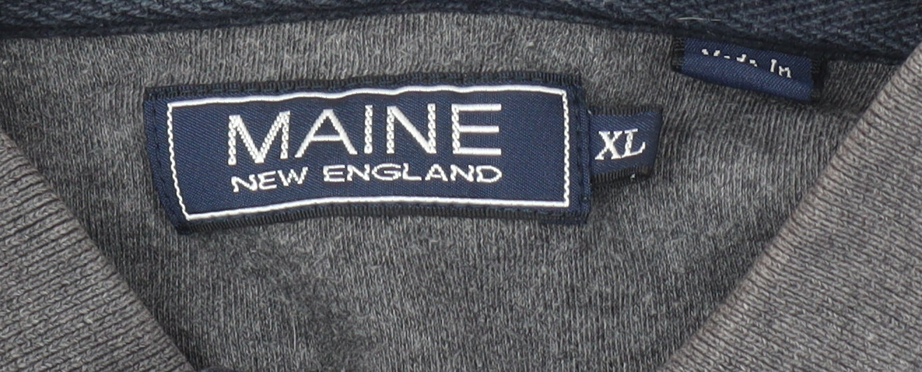 Maine New England Men's Grey Cotton Polo Shirt XL