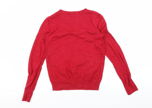 Womens UK Size S Hollister Red Pullover Jumper