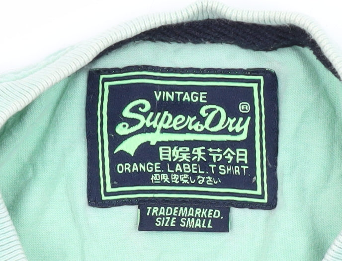 Superdry Men's Small Green White Vintage Logo Tee