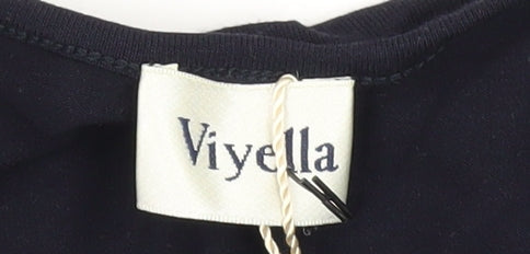 Womens UK Size L Viyella Black Basic T-Shirt