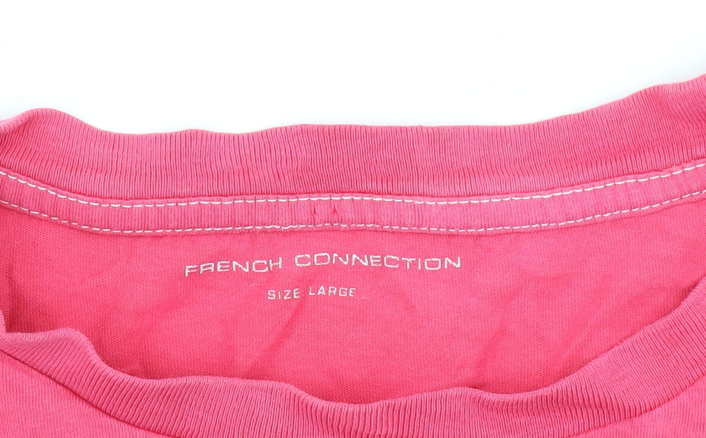 Womens UK Size L French Connection Pink Basic T-Shirt