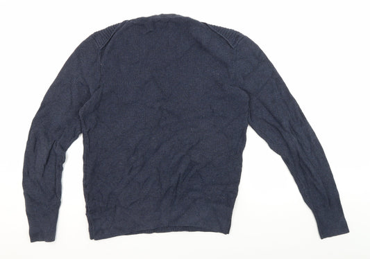 AllSaints Men's Blue Wool Pullover Jumper S