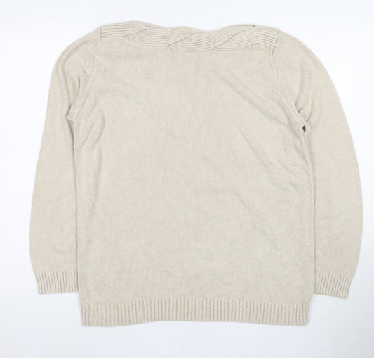 Womens UK Size 14 Marks and Spencer Beige Pullover Jumper