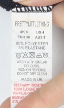 Prettylittlething Women's Black Slip Dress Size 8