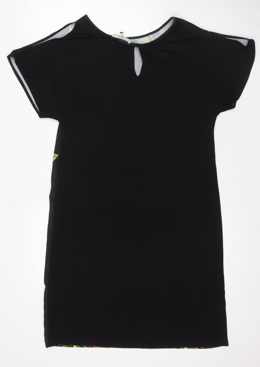 Oasis Women's Black Floral Shift Dress Size 10