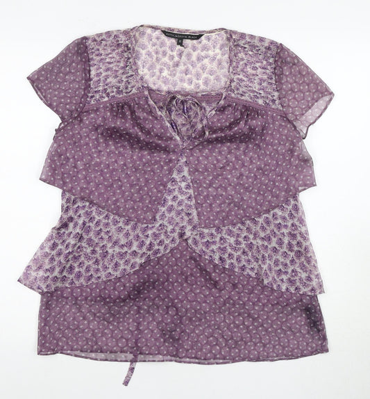 Additional front view of Betty Jackson Black Women's Purple Tunic Blouse, size 12