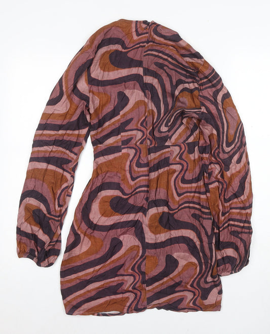 Pull&Bear Women's Multicoloured Geometric Dress S