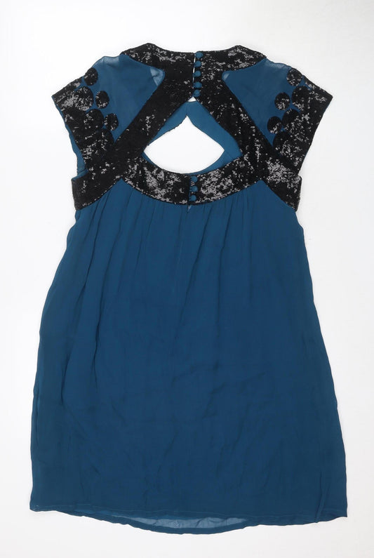 French Connection Women's Blue Shift Dress 14