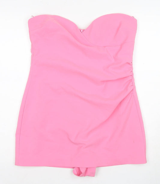 Womens UK Size XS Zara One-Piece Pink Romper