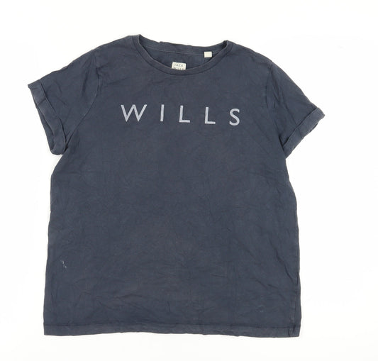 Womens UK Size 10 Jack Wills Blue Basic T-Shirt
