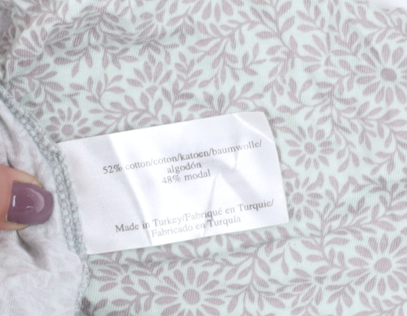 Laura Ashley Women’s Grey Floral V-Neck T-Shirt Size 14