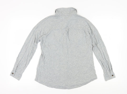 Boden Women's Grey Button-Up Long Sleeve Shirt