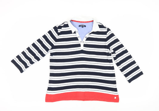 Womens UK Size 14 Maine New England Multicoloured Jersey Polo