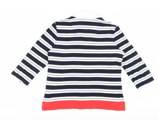 Maine Women's Multicoloured Striped Polo Shirt