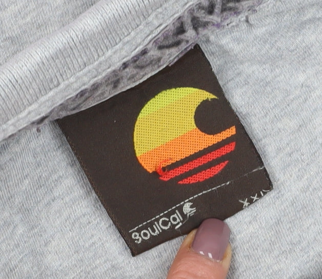 SoulCal Men's Purple Striped Polo Shirt 2XL