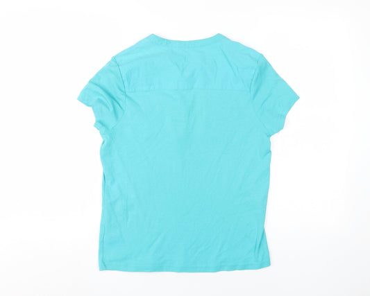 Maine New England Women's Blue Henley T-Shirt Size 14