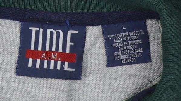 Time AM Men's Multicoloured Polo Shirt L Colourblock