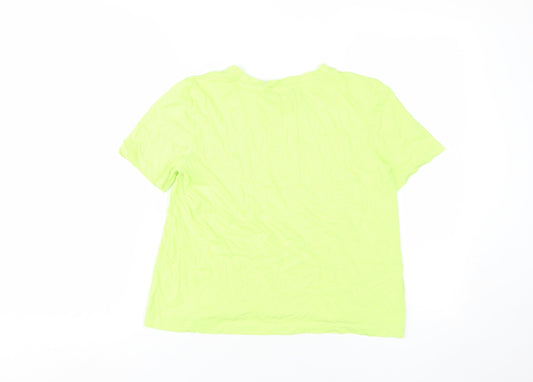 Womens UK Size S Zara Green Basic T-Shirt
