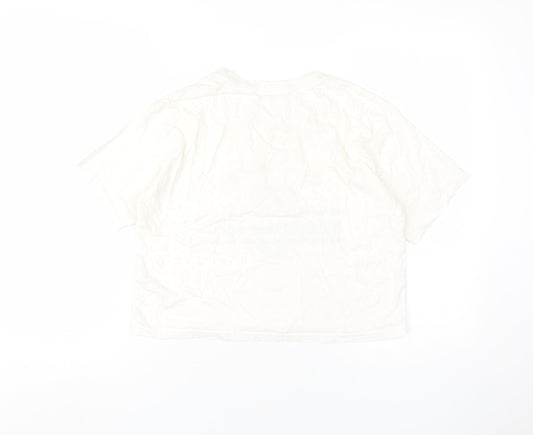 Unisex Adults UK Size M Pull&Bear White T-Shirt