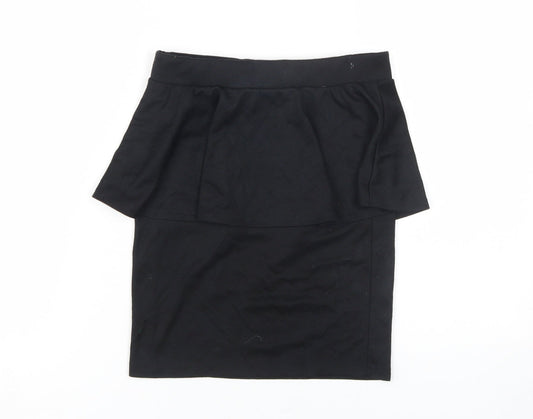 Bershka Women's Black Peplum Skirt Size M