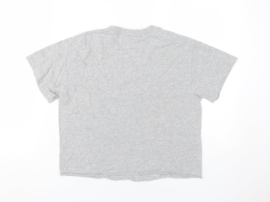 Miss Selfridge Grey Crew Neck T-Shirt Women Size S
