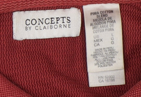 Concepts by Claiborne Men's Red Polo Shirt - L