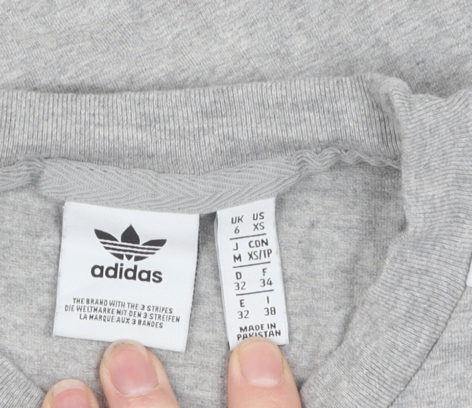 Adidas Grey Pullover Sweatshirt XS Unisex Adults