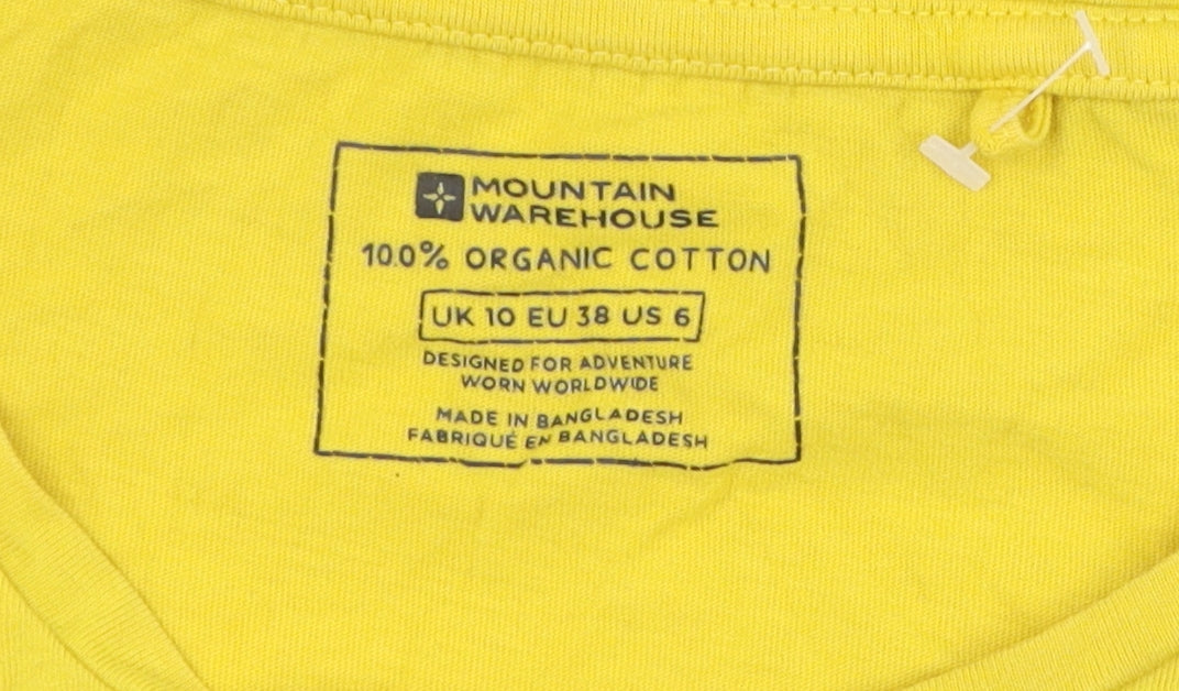 Womens UK Size 10 Mountain Warehouse Yellow Basic T-Shirt