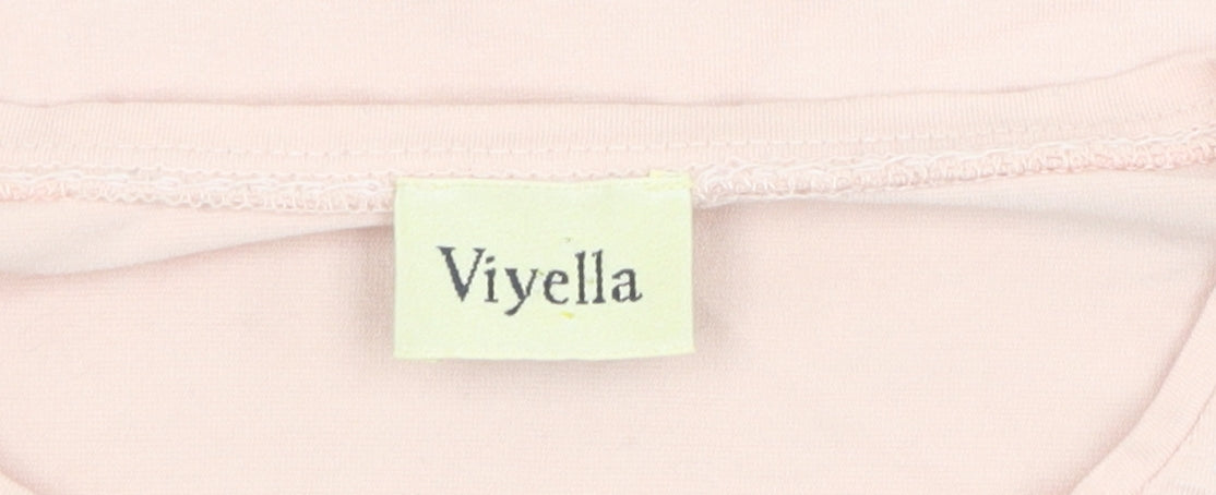 Womens UK Size S Viyella Pink Basic T-Shirt