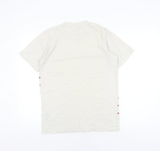 Uniqlo Men's Beige Super Mario Striped T-Shirt - Size S