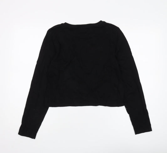 River Island Women's Black Cropped Tattoo T-Shirt