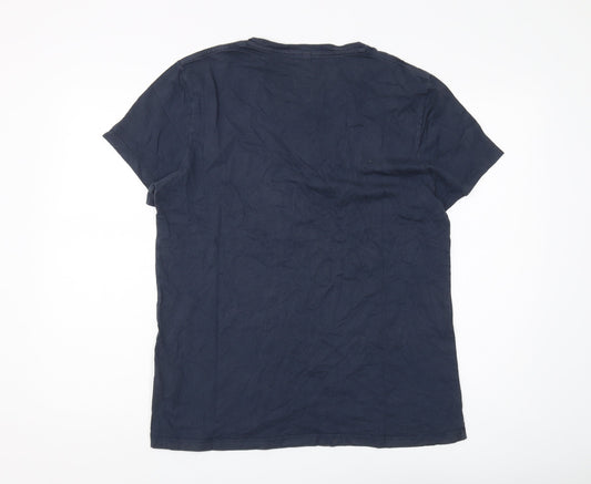 Jack Wills Men's Blue T-Shirt, Size M, Cotton Crew Neck
