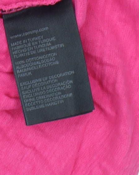 Womens UK Size M Hilfiger Denim Pink Jersey T-Shirt