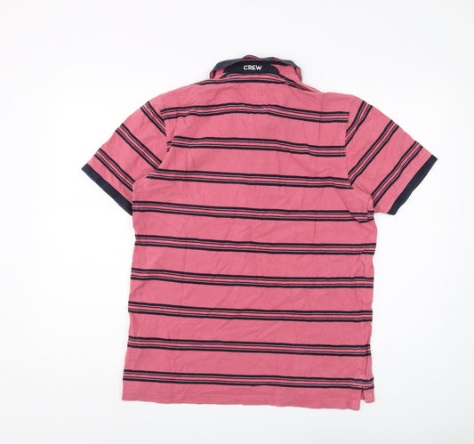 Crew Clothing Men's Red Striped Polo Shirt L Casual