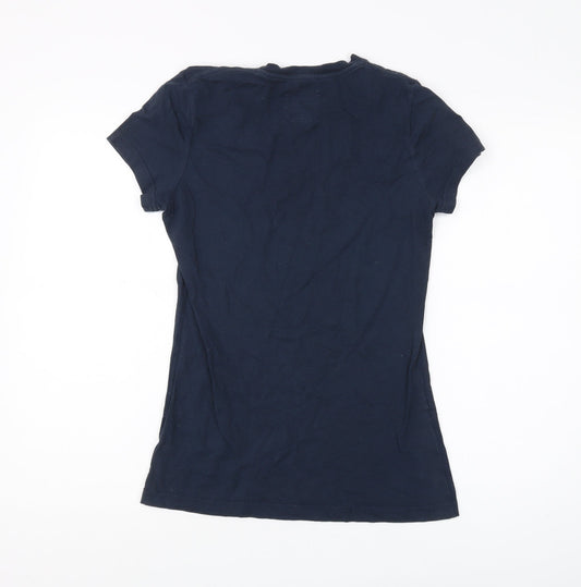 Jack Wills Women's Blue Cotton Crew Neck T-Shirt, Size 10