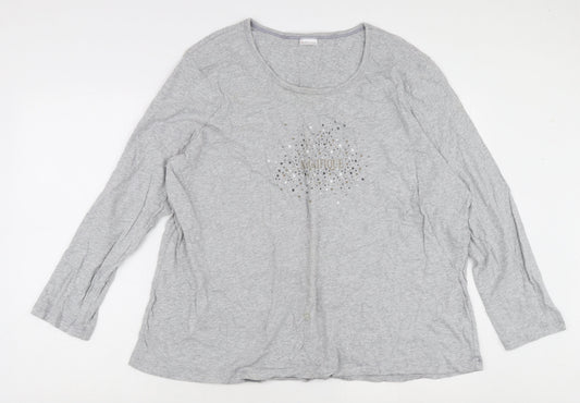 Womens UK Size 2XL Damart Grey Basic T-Shirt