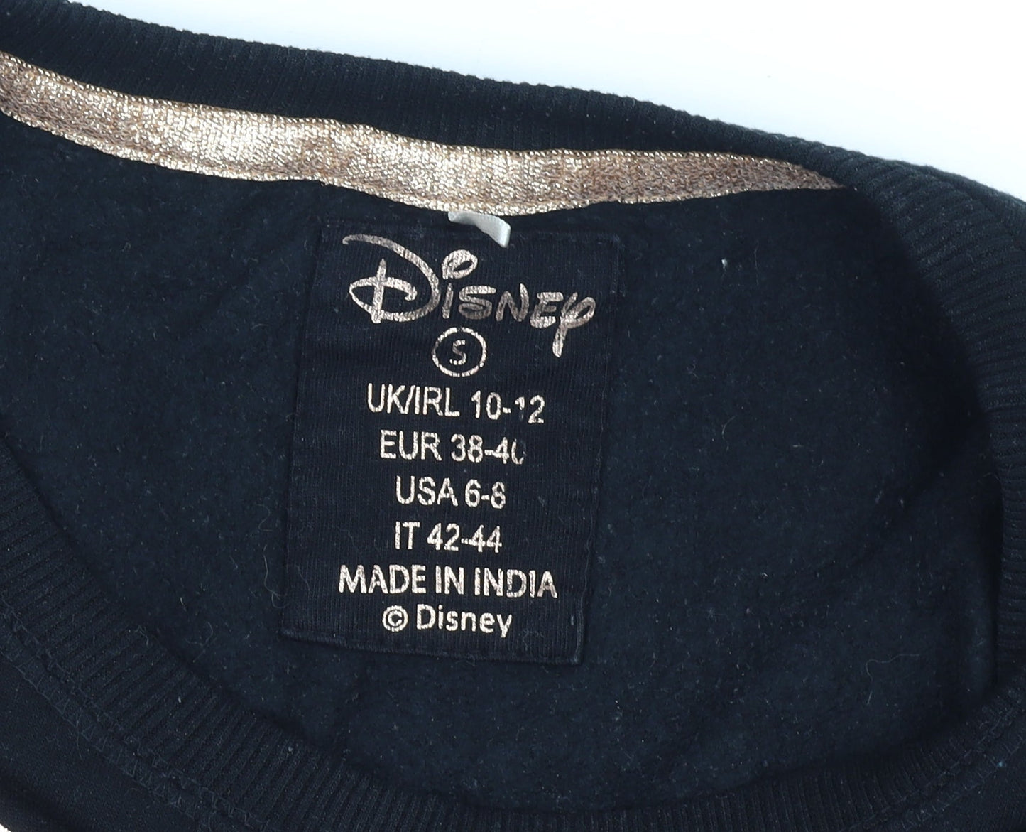 Womens UK Size S Disney Black Pullover Sweatshirt