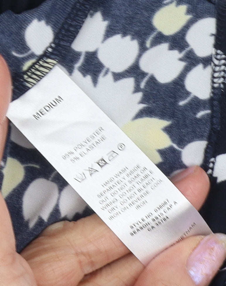 Precis Petite Women's Black Floral Wrap Blouse M