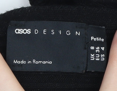 Brand and care label for ASOS DESIGN Black Cropped Women's Knit Top