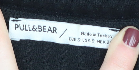 Pull&Bear Women's Black Bodycon Dress, Long Sleeve, Size S