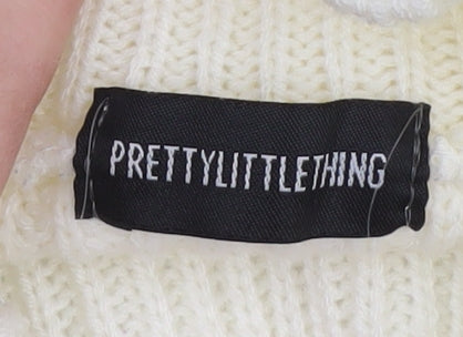 Womens UK Size S PRETTYLITTLETHING White Pullover Jumper